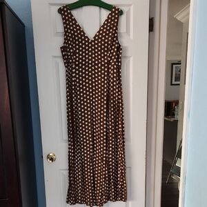 Mango Brown Polka Dot Maxi Dress